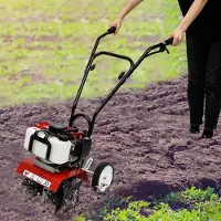 LTPRTZ Benzinbetriebene Gartentraktoren – Motorgeförderte Kultivatoren – Bodenschlapper – Bodenzerkleinerer – Leistungsstarker Zweitaktmotor – 30 cm Arbeitsbreite – Orange