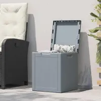 LTPRTZ Aufbewahrungsbox für den Garten – Outdoor-Kiste – zur Ordnung auf der Terrasse – wetterfestes PP-Material – 90 Liter Fassungsvermögen – Grau