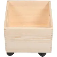 LTPRTZ Holzkiste mit Rollen – Aufbewahrungsbox – Zur Ordnung von Gegenständen – Für einfache Mobilität – 29,5 x 29,5 x 25 cm – Beige