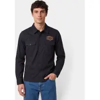 Deus Ex Machina für Herren. D263MSH177 Service Hemd langarm schwarz (XL), Lässig, Polyester