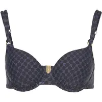 JOOP! Bügel-Bikini-Top JOOP "Cortina", Damen, Gr. 34, Cup D, blau (navy aop), Microfaser, Obermaterial: 83% Polyamid, 17% Elasthan, Bikini-Oberteile Bügel-Bikini-Top, Cornflower-Design, leicht wattiert
