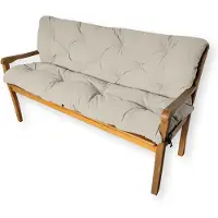 4L Textil Gartenbankauflage mit Rückenlehne, wetterfest und UV-beständig, Bankauflage für Hollywoodschaukel und Gartenbank, 100x60x50 cm, Beige