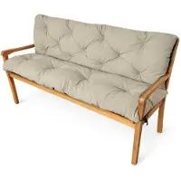 4L Textil Gartenbankauflage mit Rückenlehne, wetterfest und UV-beständig, Bankauflage für Hollywoodschaukel und Gartenbank, 100x50x50 cm, Beige