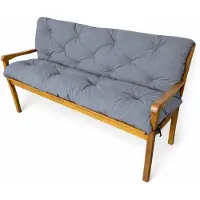 4L Textil Gartenbankauflage mit Rückenlehne, wetterfest und UV-beständig, Bankauflage für Hollywoodschaukel und Gartenbank, 150x50x50 cm, Dunkelgrau