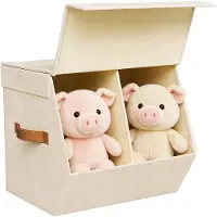 LTPRTZ Aufbewahrungsbox mit Deckel - Organizer-Box - Zur Raumorganisation - Stapelbar und zusammenklappbar - 26x32x31 cm - Grau