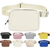 Unyqoos Damen-Gürteltasche – modische Crossbody- & Bauchtasche, verstellbarer Riemen, wasserabweisend, Cremeweiß, mit Innenfächern, Kartenfächern & Rückfach, ideal für Reisen und Laufen