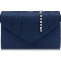 Unyqoos Wildleder-Clutch Damen – elegante Envelope-Abendtasche mit Satin-Futter, Magnetverschluss, Innentasche, abnehmbare Kette (11 cm), passt iPhone 7 Plus