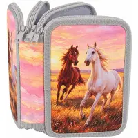 OEM Pennenetui mit 3 Fächern, Nylon, Schreinset, Geschenk