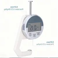 Markenlos Tragbarer digitaler Dickenmesser bis 25,4 mm, hochpräzises Messinstrument für Leder, Papier und Metall mit LED-Display und Aluminiumgehäuse für