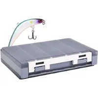 LTPRTZ Köderbox – Durchsichtige Köderbox – Ordnung beim Angeln – Zwei-seitiges Design – 20x14,5x4 cm – Grau