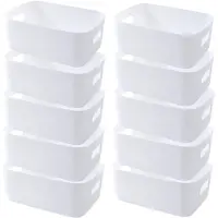 Merkloos Aufbewahrungsbox-Set, 10 Stück - Kunststoffbox, 15 x 11 x 5 cm - Organizer für Badezimmer/Küche/Schlafzimmer - Langlebig - Bruchfest - Hochwertiges Material - Aufbewahrungsbox