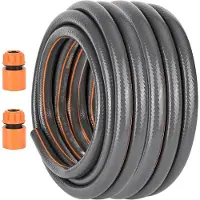 Markenlos Gartenschlauch 10 m flexibel knickfest UV und frostbeständig Orange Grau