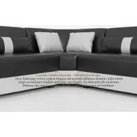 AEA Modernes Wohnzimmer Set Schwarz Ecksofa Couchtisch Holz Design Stil
