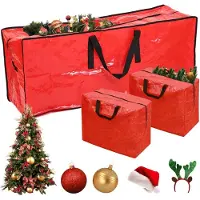 Merkloos Set aus 3 wasserdichten Weihnachtsbaumtaschen, 165 x 38 x 75 cm