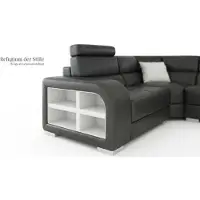 AEA Schwarzes Ecksofa Wohnzimmer Set Couchtisch Modernes Design Premium