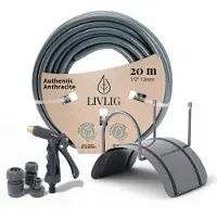 Merkloos Gartenschlauch 1/2 Zoll 20 m Set mit Wandhalterung und Spritzpistole