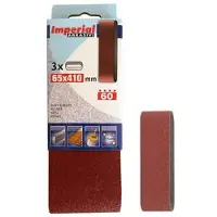 IMPERIAL ABRASIVI ABRASIVES BAND 65 x 410 mm, Körnung 80 - 3 Stück
