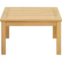 LTPRTZ Gartentisch Massivholz - Akazientisch - Aussen Relax - Natürliche Nerf Struktur - 60 x 60 cm - Helles Holz