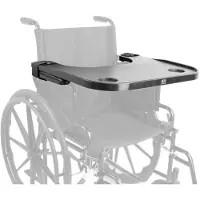 Merkloos Rollstuhltisch Rollstuhltablett Tablett - 58 x 52,5 cm - ABS-Kunststoff - Schwarz - Für Zuhause, Klinik und unterwegs