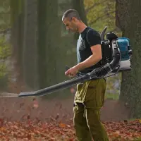 LTPRTZ Laubbläser - Laubbläser für den Garten - Effiziente Gartenpflege - Leistungsstarker 4-Takt-Motor - 75,6 ccm - Blau