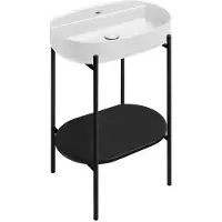 Sapho PUNO Sockel mit Waschbecken 600x860x396mm, Schwarz