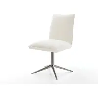 DELIFE Drehstuhl Lelio-Flex Bouclé Soft Beige Fußkreuz Graphit 360° drehbar Wippfunktion Taschenfederkern