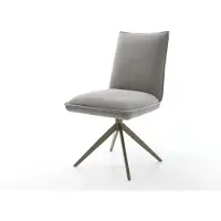 DELIFE Drehstuhl Lelio-Flex Strukturstoff Soft Grau Kreuzgestell breit Effektfinish Titan 360° drehbar Wippfunktion Taschenfederkern