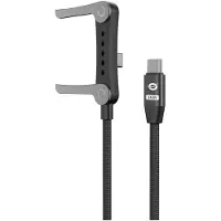 Conceptronic ETTA13B12 2-in-1 USB 2.0 Kabel mit Smartphone-Halterung, USB-C-Stecker auf USB-C-Stecker, PD 240W, 5A, 1,2m, 1,2 m, USB C, USB C, USB 2.0, 0,48 Gbit/s, Schwarz