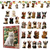 LTPRTZ Weihnachts Kat Ornament - Adventskalender Kitten - Festliches Countdown - 24 Tage Überraschung - 26x18x3 cm - Ohne Angabe
