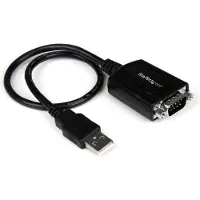 StarTech.com .com USB 2.0 auf Seriell Adapter - USB zu RS232 / DB9 Konverter (COM) 0,3m, Schwarz, CE, FCC, Mac OS X 13.0 Ventura, 70 g, 1 Stück(e), 174 mm