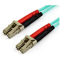 StarTech.com .com 10 m LC/UPC auf LC/UPC OM4 Multimode Glasfaserkabel, 50/125µm LOMMF/VCSEL Zipcord LWL, 100G Netzwerke, Low Insertion Loss, LSZH LWL Patchkabel, 10 m, OM4, LC, LC