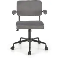 Halmar Drehstuhl FIDEL Grau Samt Retro mit Kippmechanismus B62xT56xH81-91 cm