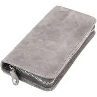 Alassio 2639 Leder Stifteetui für 3 Stifte, Etui 17,5 x 8 x 2,5 cm, Grau