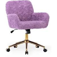 SeedWave Arbeitszimmer Büro Bürostuhl höhenverstellbar schwingbar Kunstfell weiche Armlehnen