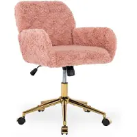 SeedWave Arbeitszimmer Büro Bürostuhl höhenverstellbar schwingbar Kunstfell weiche Armlehnen