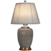 Fine Asianliving Chinesische Tischlampe Porzellan mit Lampenschirm E27 Orientalische Tischleuchte Keramik Nachttischlampen Schlafzimmer Wohnzimmer
