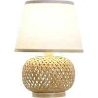 Fine Asianliving Bamboo Webbing Table Lamp Natural Handmade - Gwyneth D32xH47cm