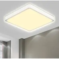 LQWELL Deckenleuchte LED Deckenlampe IP44 spritzwassergesch Badlampe Rund Flach 32W 3000K 3400LM Modern Schlicht Lampe Dünn,für Wohnzimmer, 400 * 25mm
