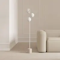 LUMIÈRE Design Rovea Stehleuchte Travertinstein Opalglas 3-flammig Weiß