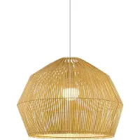 Fine Asianliving Bambus Hängelampe Pendelleuchte Handgefertigt - Helene D62xH51cm Pendelleuchte Beleuchtung Bambus Lampenschirm Geflochten Lampe Belechtung Rotan