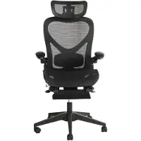 Rolipo Klappbarer ergonomischer Bürostuhl, platzsparend, Lendenstütze, Netzpolster, klappbare Armlehnen, 3D-Kopfstütze, Fußstütze. L3