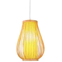 Fine Asianliving Bambus Hängelampe Pendelleuchte Handgefertigt - Bella D30xH38cm Pendelleuchte Beleuchtung Bambus Lampenschirm Geflochten Lampe Belechtung Rotan