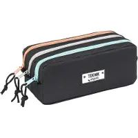 Viquel Federmäppchen Teknik schwarz 3 Fächer Polyester 600D Kinder Zubehör
