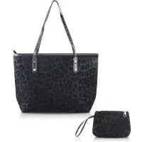 Markenlos Große Schultertasche mit Leopardenmuster Retro Handtasche mit Reißverschluss