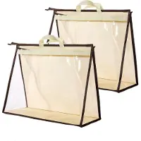Markenlos Handtaschen-Organizer 2 Stück XL transparent grau für Kleiderschrank