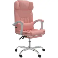 vidaXL Bürostuhl mit Liegefunktion Rosa Kunstleder
