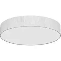 LQWELL Deckenlampe Stoff, Deckenleuchte Rund mit Leinen Lampenschirm, E27 Fassung x 6, max.40W, Ø60cm x H10cm, Grau, für Wohnzimmer Schlafzimmer