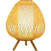 Fine Asianliving Bambus Tischlampe Natürlich Handgefertigt - Colette D30xH38cm