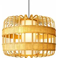 Fine Asianliving Bambus Hängelampe Pendelleuchte Handgefertigt - Belinda D50xH40cm Pendelleuchte Beleuchtung Bambus Lampenschirm Geflochten Lampe Belechtung Rotan