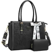 Merkloos Laptoptasche aus Kunstleder mit Retro-Hibiskus-Muster für Damen